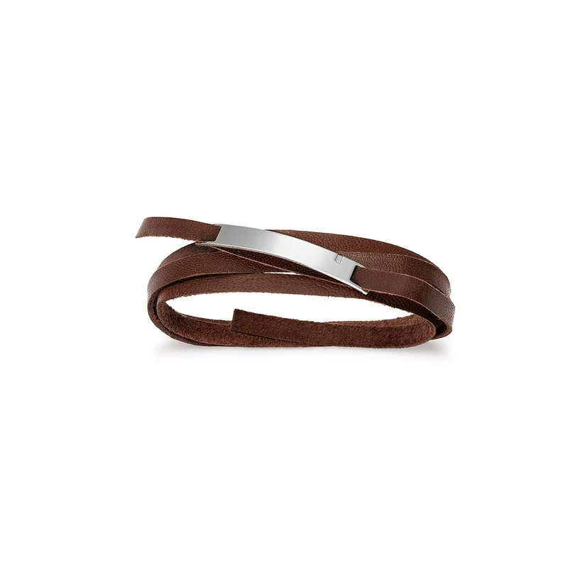 Bracelet cuir marron personnalisable | GOURMETTE