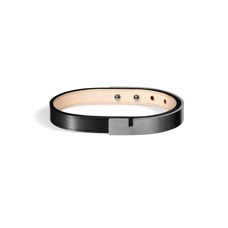 Bracelet cuir noir homme | U'TURN.9