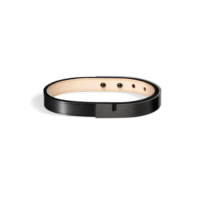 Bracelet cuir noir homme | U'TURN.9