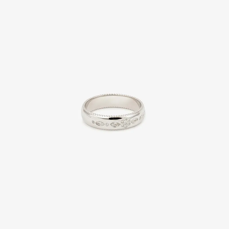 Miniflower Love Ring 4–Full Diamond White Gold
