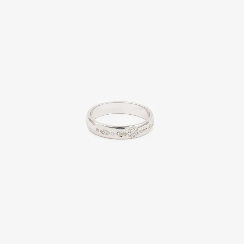 Miniflower Love Ring 3–Full Diamond White Gold