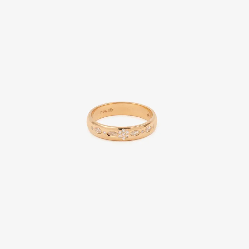 Miniflower Love Ring 3–Full Diamond Rose Gold