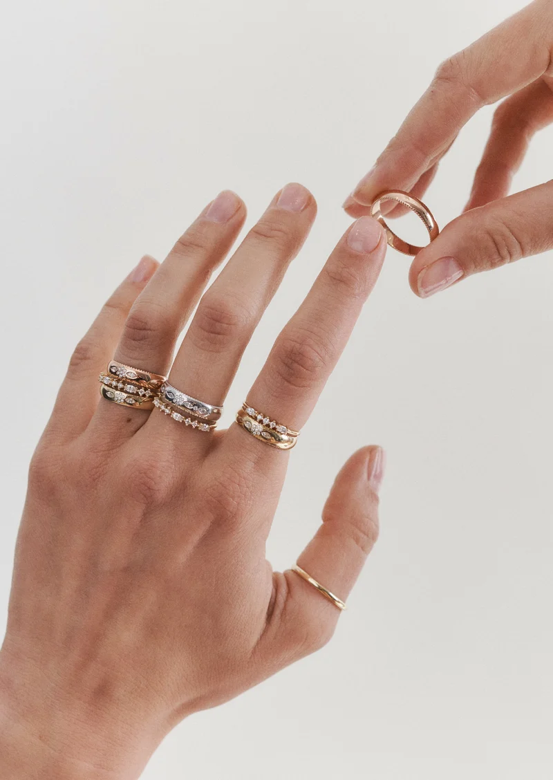 Miniflower Love Ring 3–Full Diamond Rose Gold