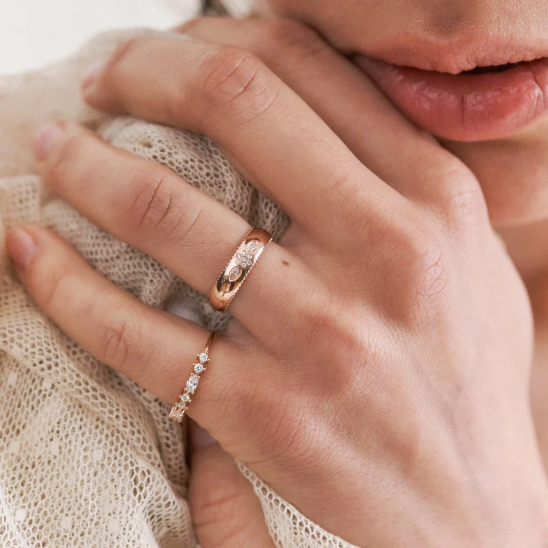 Miniflower Love Ring 2–Full Diamond Rose Gold