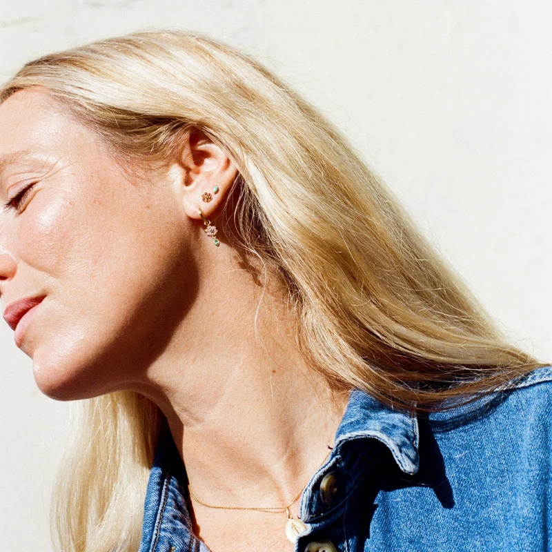 Georgia Ear Stud 1–Turquoise
