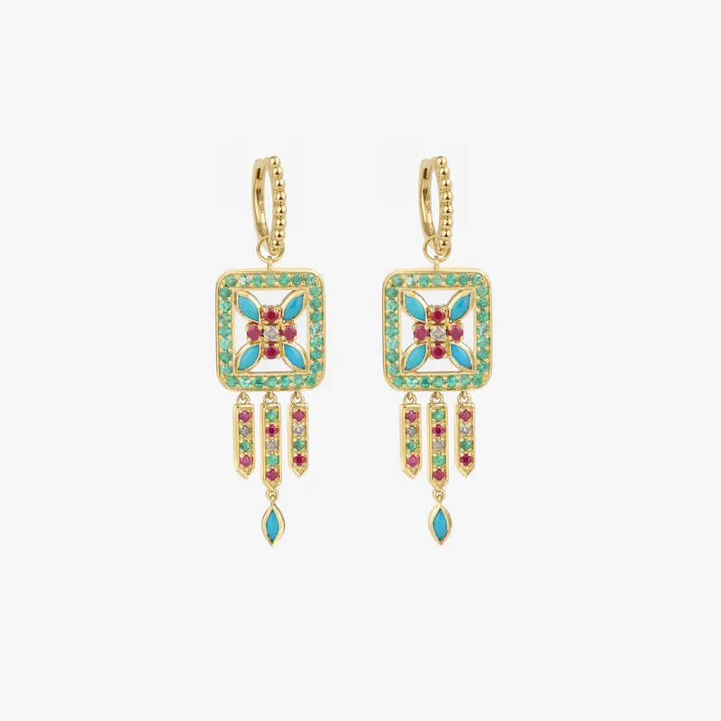 Rita Earrings 3–Turquoise
