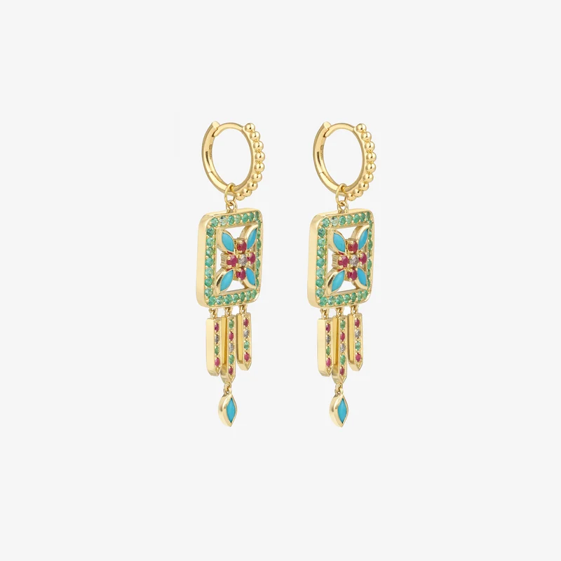 Rita Earrings 3–Turquoise