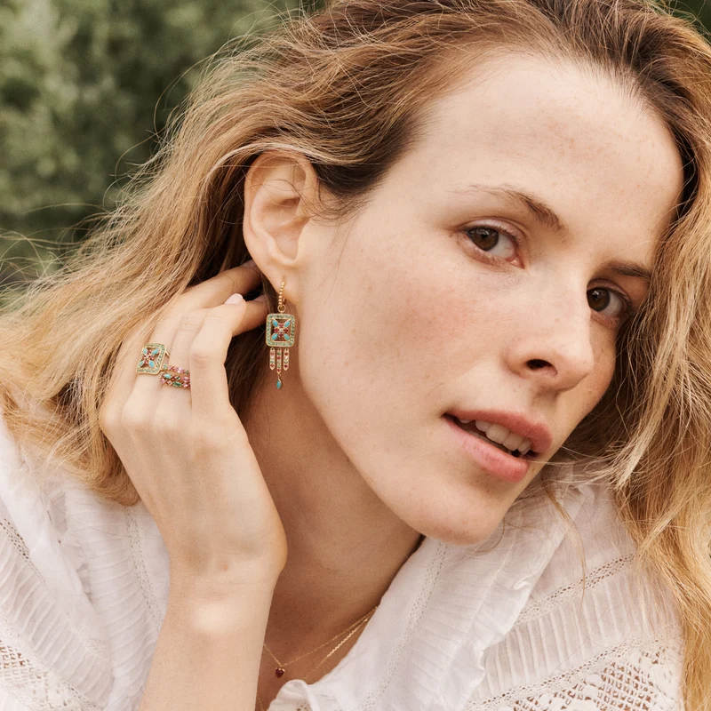 Rita Earrings 3–Turquoise