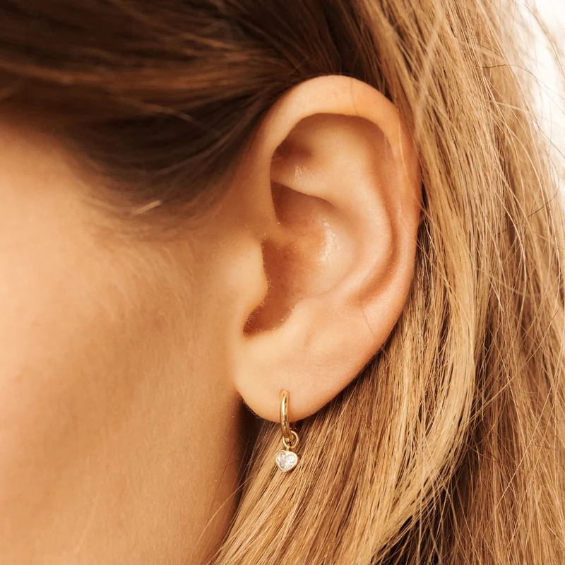 Mini Earring Petit Coeur–Full Diamond