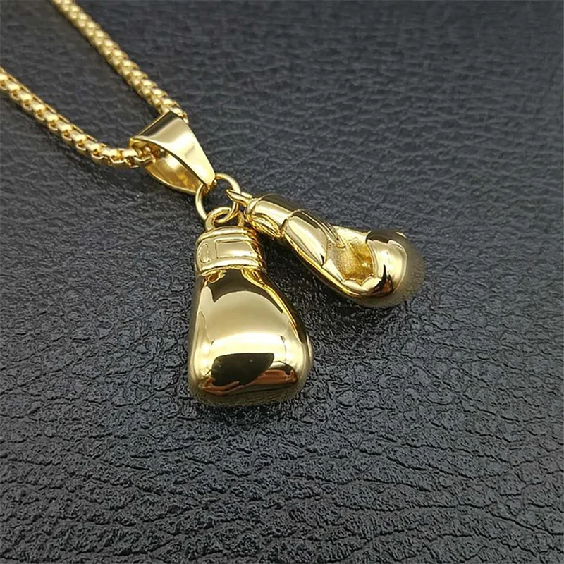 Collier Gants de Boxe Or