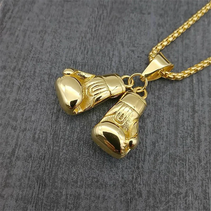 Collier Gants de Boxe Or