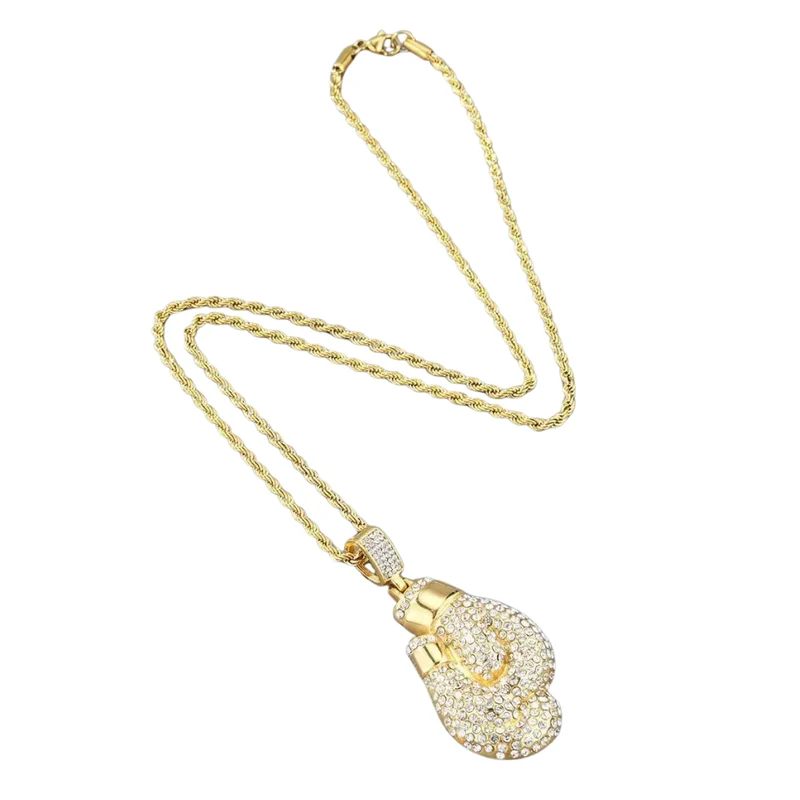 Collier Gants de Boxe Strass