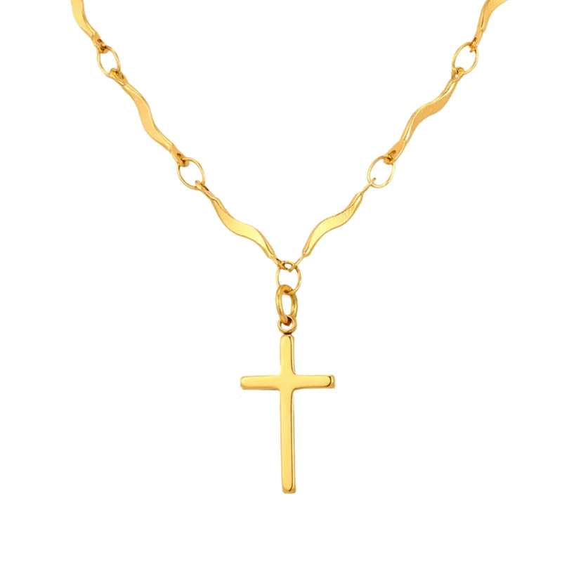 Collier Croix Dorée Simple Femme