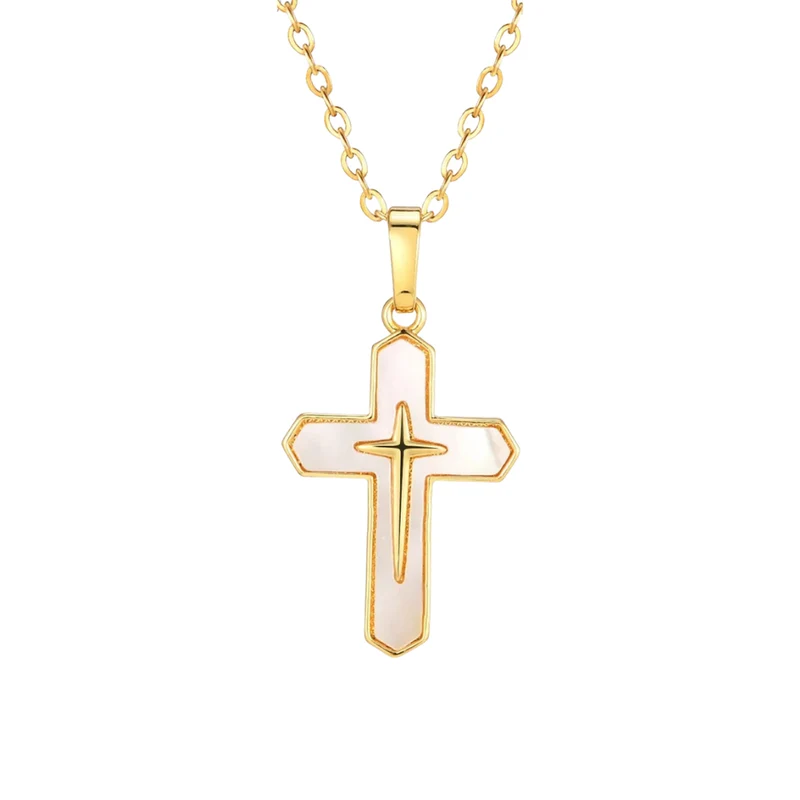 Collier Croix Nacre Femme