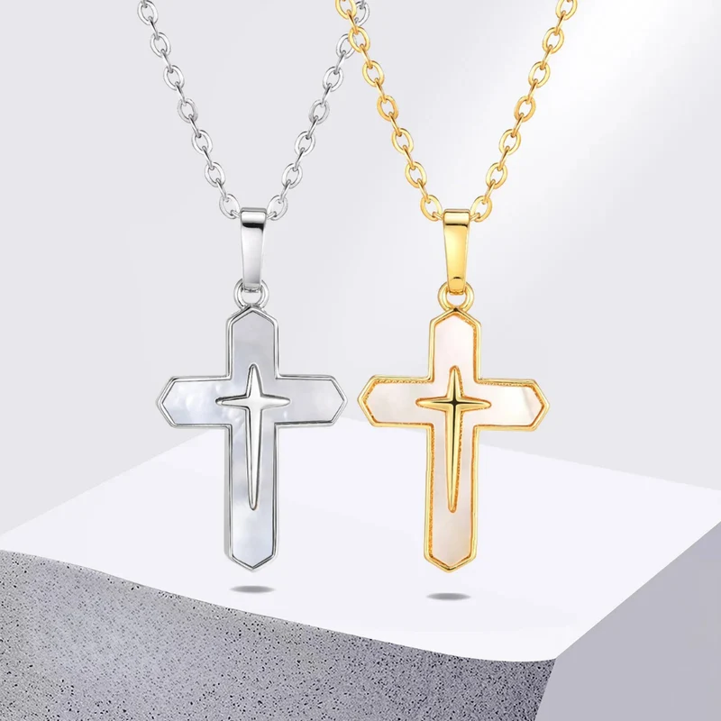 Collier Croix Nacre Femme
