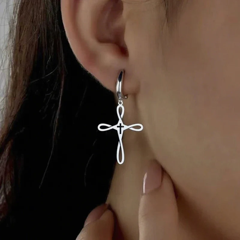 Boucles d'Oreilles Croix Infini