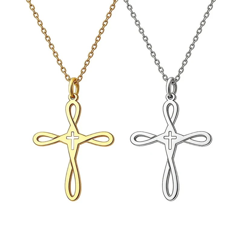 Collier Pendentif Croix Infini