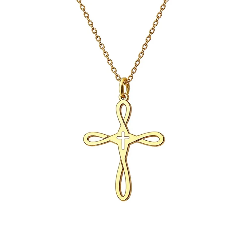 Collier Pendentif Croix Infini