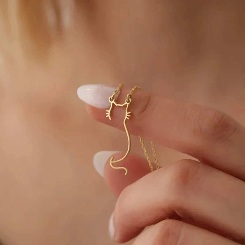 Collier Chat Minimaliste