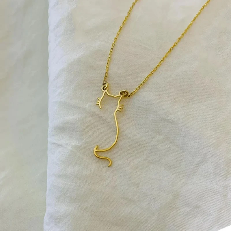 Collier Chat Minimaliste