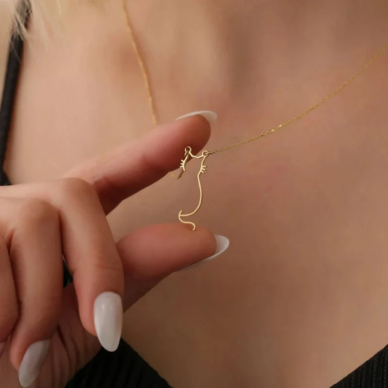 Collier Chat Minimaliste