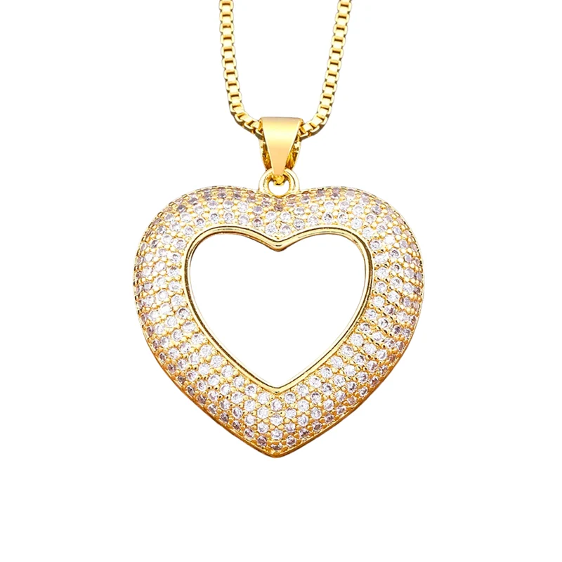 Collier Pendentif Coeur Strass Blanc