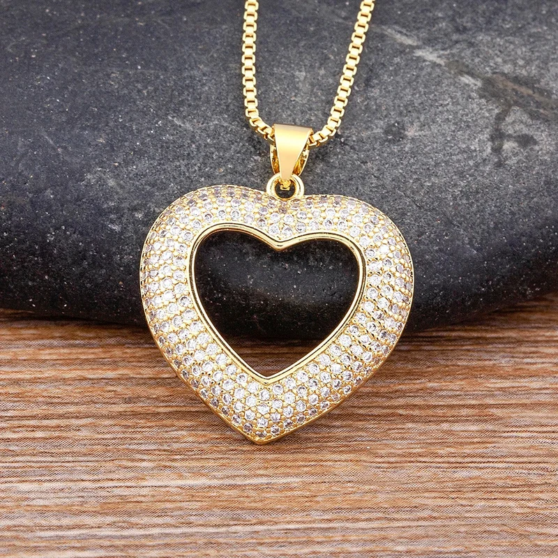 Collier Pendentif Coeur Strass Blanc