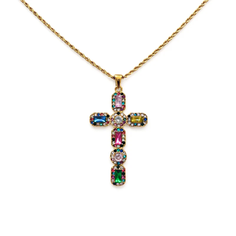 COLLIER "CROIX SANTA COLOR"