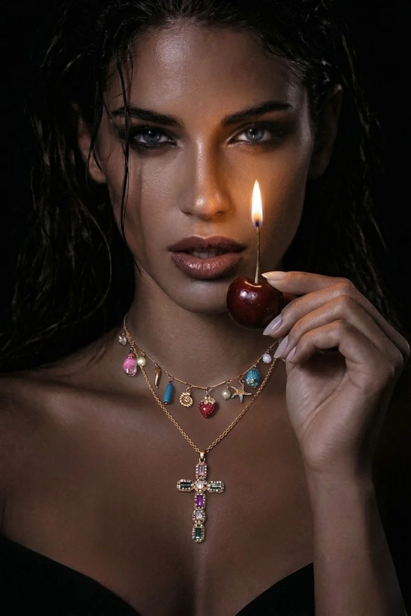 COLLIER "CROIX SANTA COLOR"