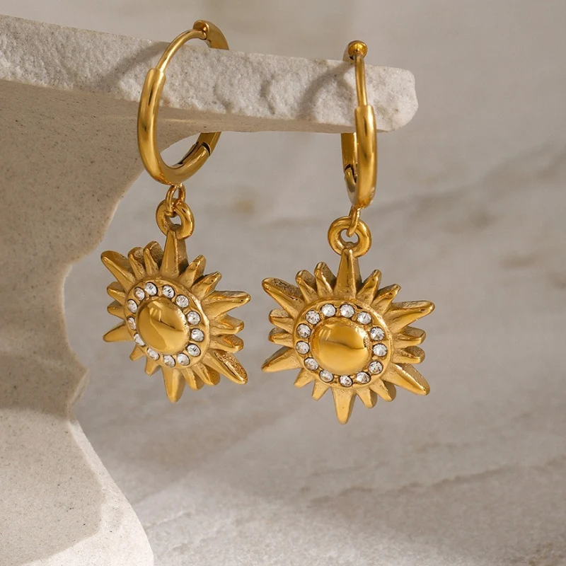 Boucles d'oreilles créoles soleil