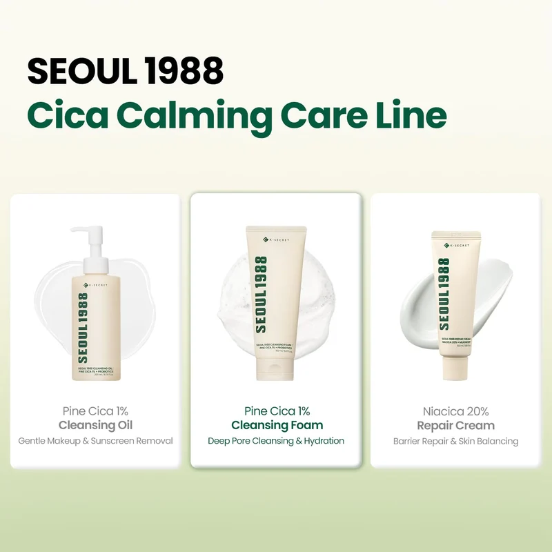 SEOUL 1988 Cleansing Foam 150ML : Pine Cica 1% + Probiotics - Mousse nettoyante