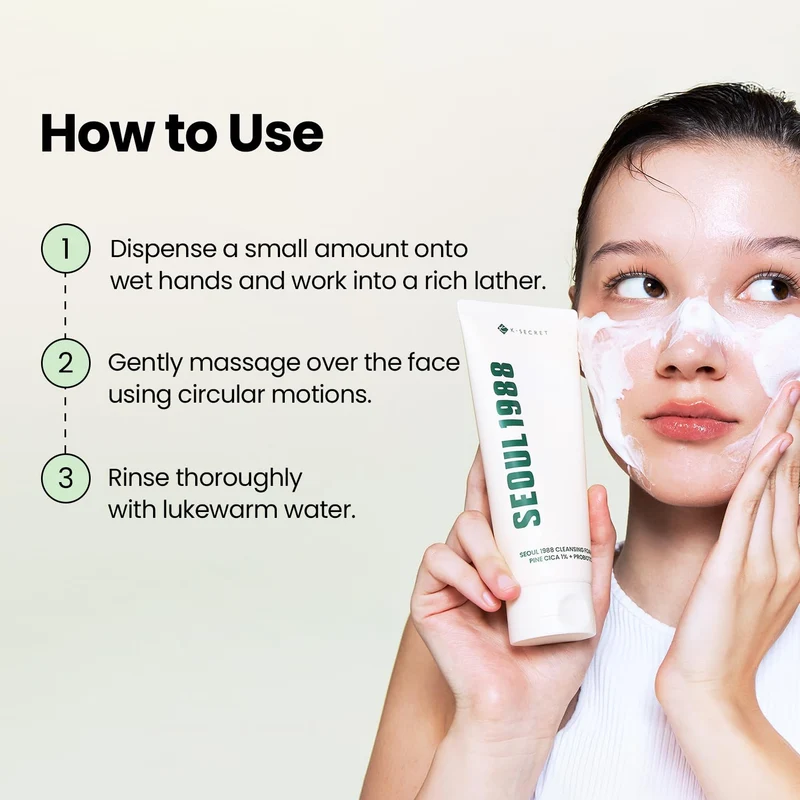 SEOUL 1988 Cleansing Foam 150ML : Pine Cica 1% + Probiotics - Mousse nettoyante