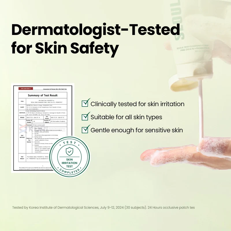 SEOUL 1988 Cleansing Foam 150ML : Pine Cica 1% + Probiotics - Mousse nettoyante