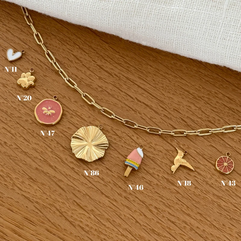 Collier charms personnalisable acier