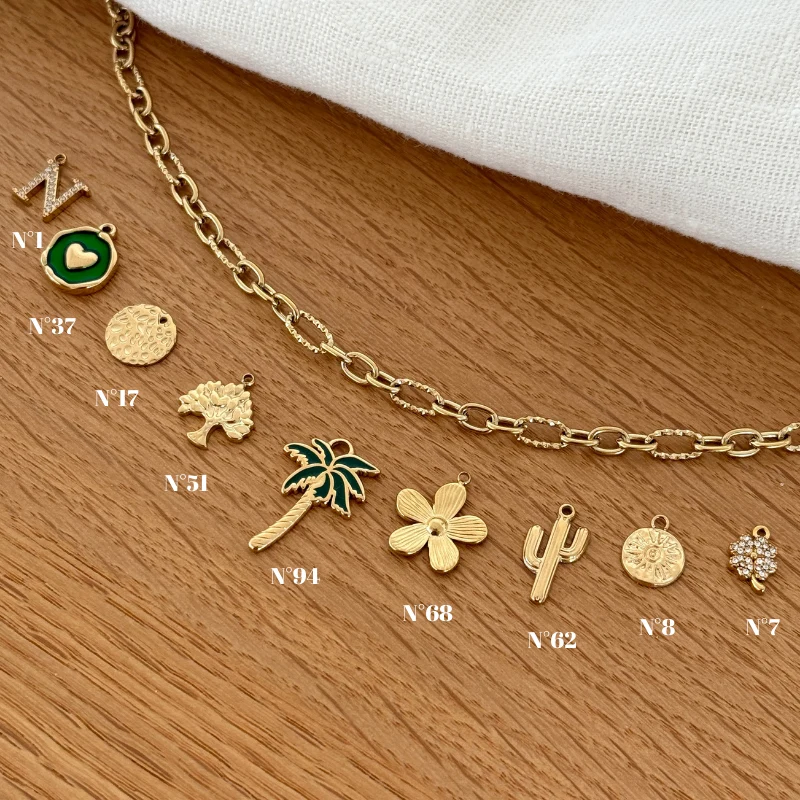 Collier charms personnalisable acier