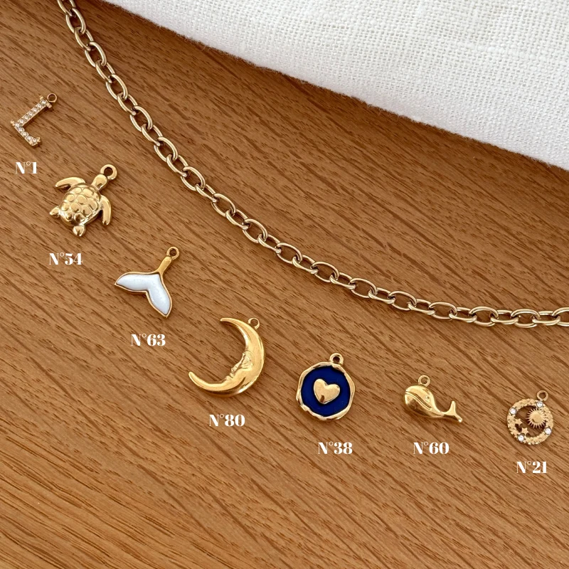 Collier charms personnalisable acier