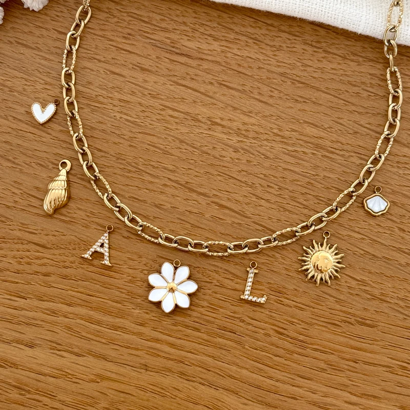 Collier charms personnalisable acier