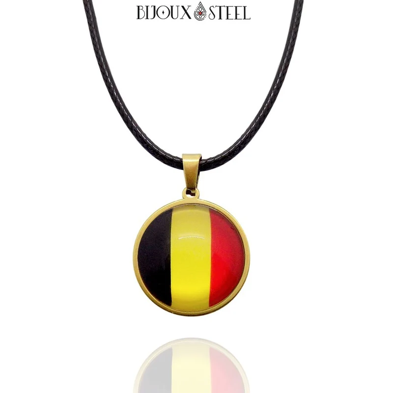 Collier à pendentif drapeau de la Belgique