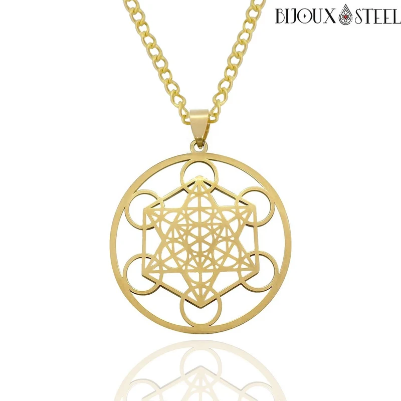 Collier à pendentif Métatron en acier inoxydable