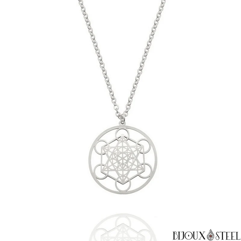 Collier à pendentif Métatron en acier inoxydable