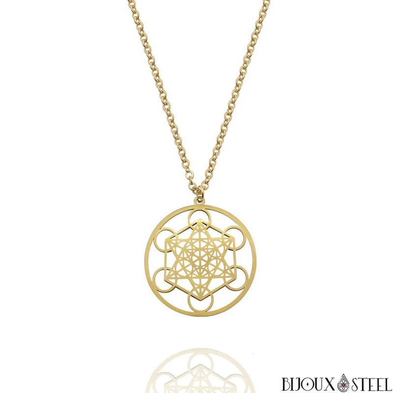 Collier à pendentif Métatron en acier inoxydable