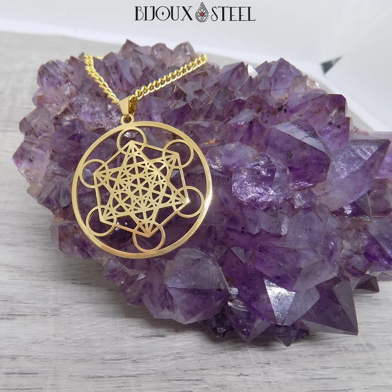 Collier à pendentif Métatron en acier inoxydable