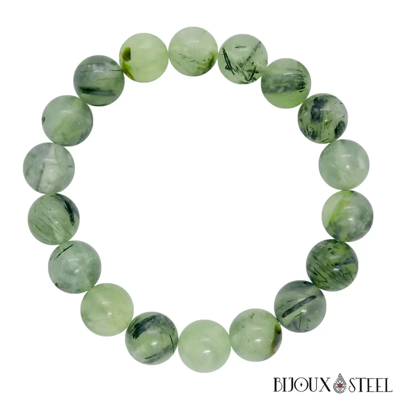Bracelet en perles de prehnite 10mm