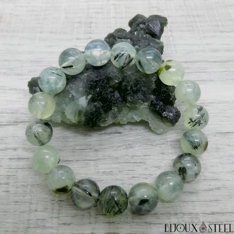 Bracelet en perles de prehnite 10mm