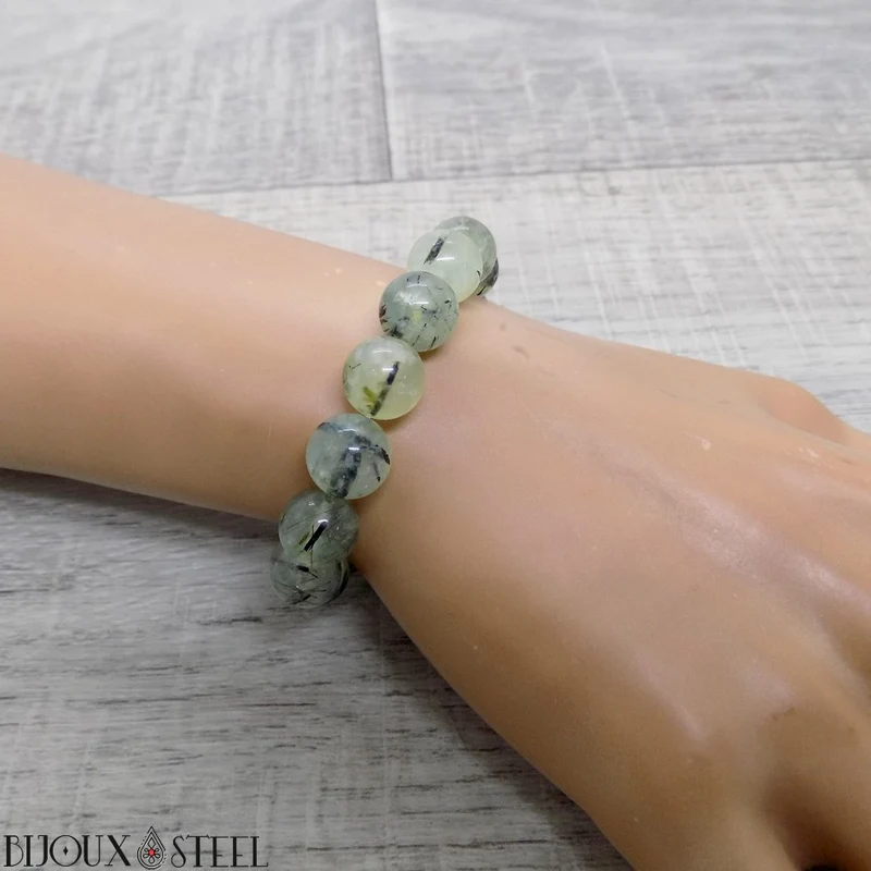 Bracelet en perles de prehnite 10mm