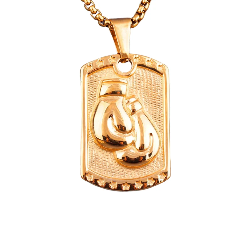 Collier Plaque Gants de Boxe