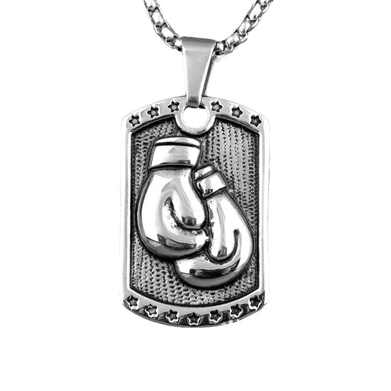 Collier Plaque Gants de Boxe