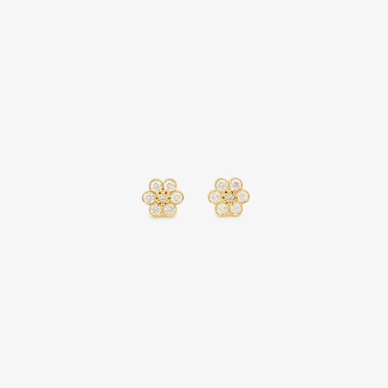 Miniflower Earrings 4–Full Diamond