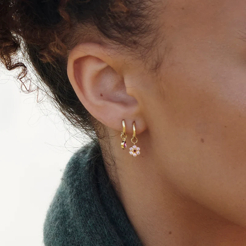 Earring Charm Miniflower 1–Pink