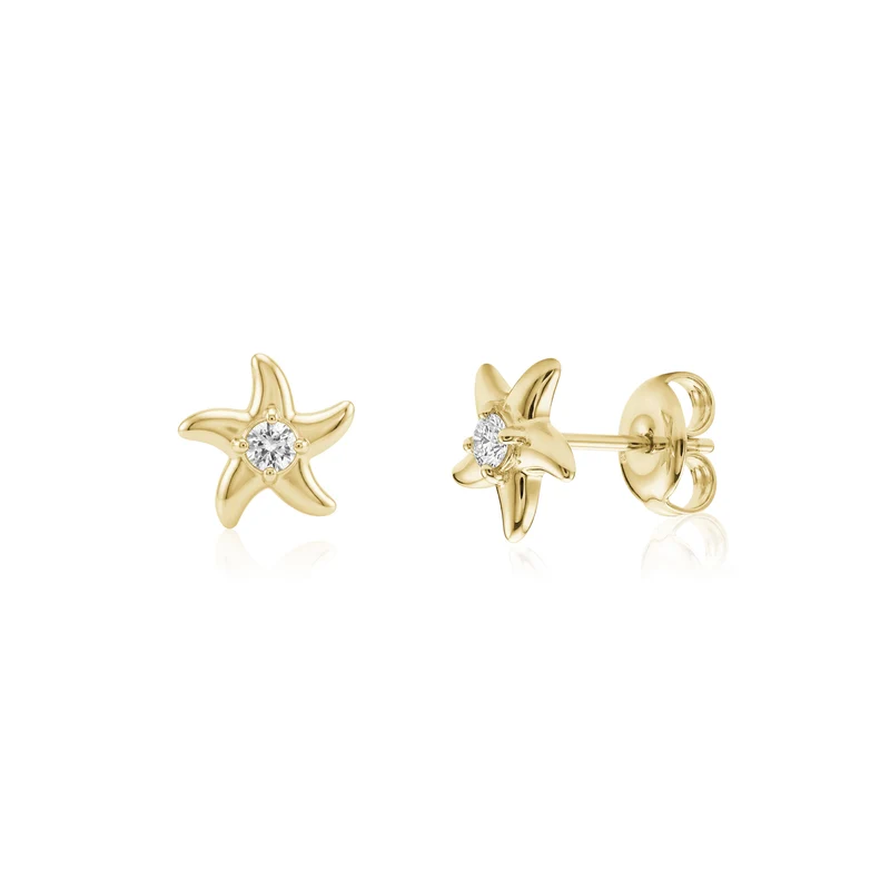 Boucles d'oreilles à clous en forme d'étoile de mer